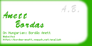 anett bordas business card